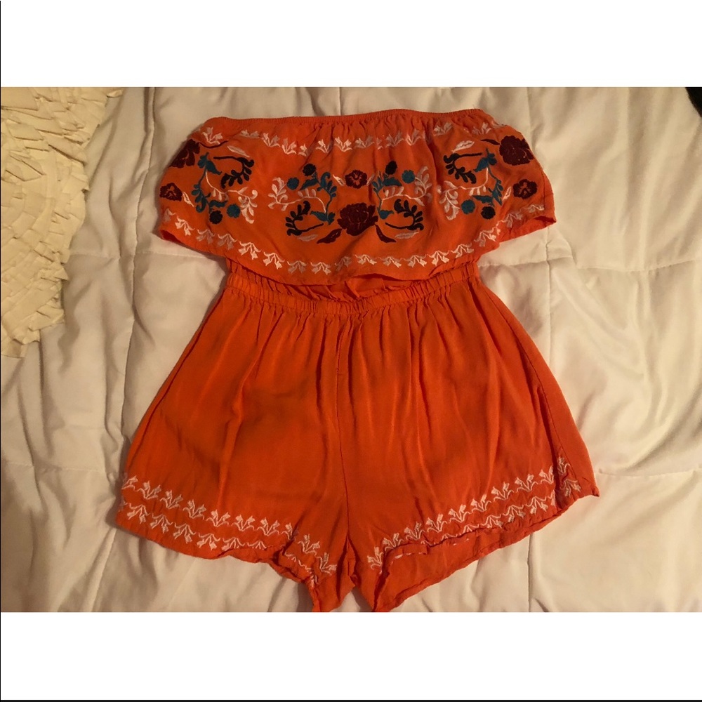 SOLD: Strapless romper perfect for Clemson games